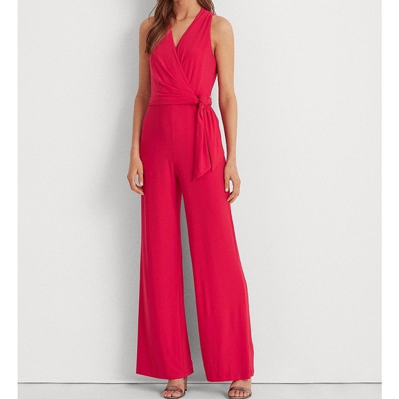 Lauren Ralph Lauren Pants - Lauren Ralph Lauren Red Ritanna Wide Leg Jumpsuit